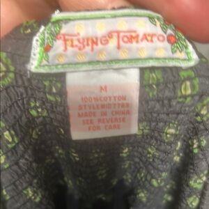 Flying Tomato Green and Gray strapless dress